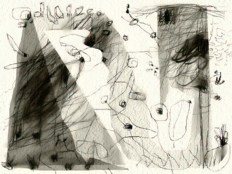 Digital drawing using natural media software.
