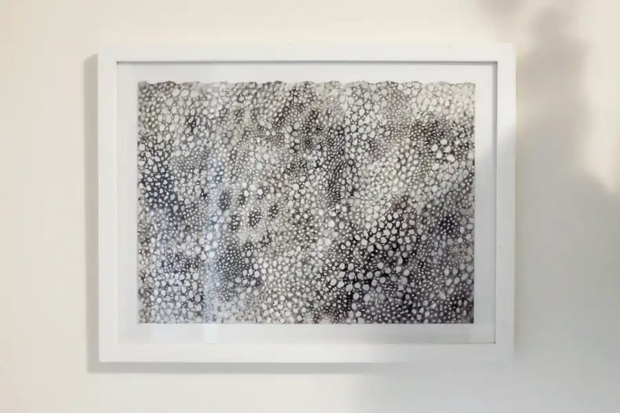 Framed egg tempera painting