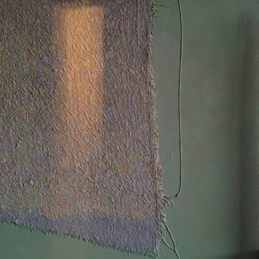 painting detail with sunlight (oil on canvas mounted on a cradled wood panel)